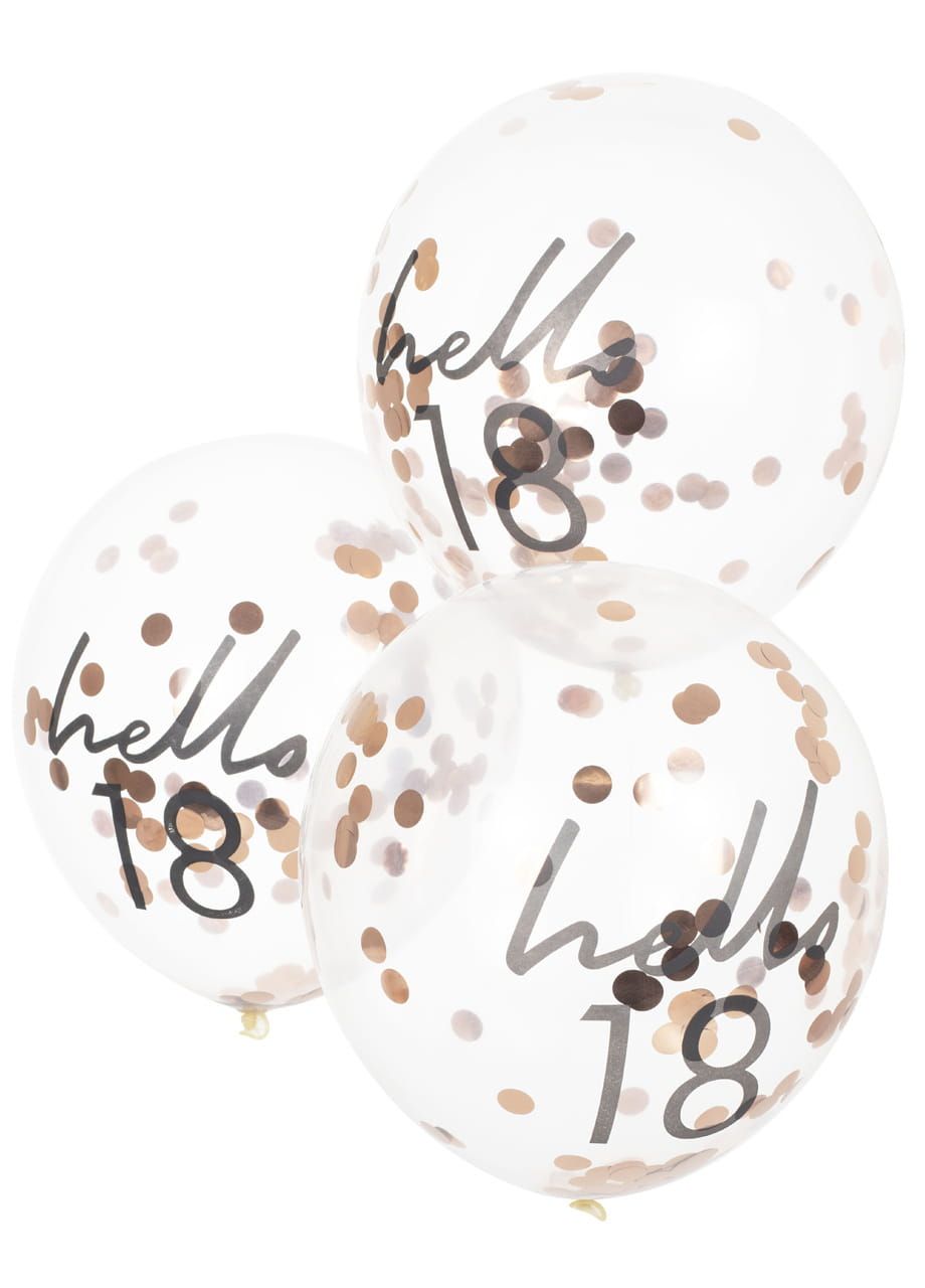 Balony na 18 urodziny KONFETTI (5szt.)