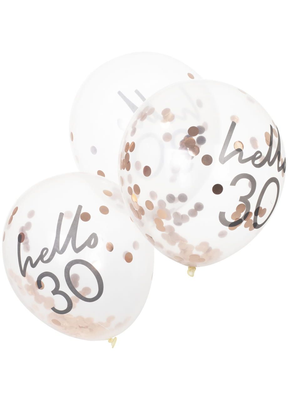 Balony na 30 urodziny KONFETTI (5szt.)