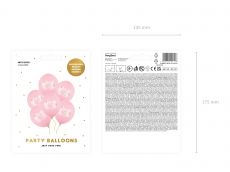 Balony na baby shower MOM TO BE r�owe (6szt.)