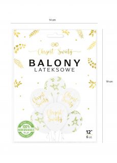 Balony na CHRZEST 30cm (6szt.)