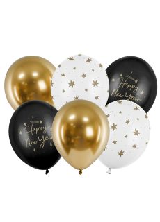 Balony na sylwestra HAPPY NEW YEAR 30 cm balony sylwestrowe balony happy new year