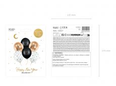 Balony na sylwestra HAPPY NEW YEAR 30 cm balony sylwestrowe balony happy new year