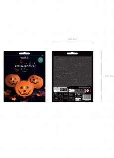 Balony na Halloween LED �WIEC�CE DYNIE 25cm (5 szt.) dekoracje na halloween dekoracje dynie balony dynie
