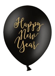 Balony sylwestrowe HAPPY NEW YEAR 30cm (6szt.) 