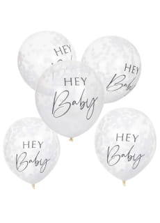 Balony z konfetti na BABY SHOWER (5szt.)