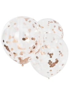 Balony z konfetti ROSE GOLD 55cm (3szt.)