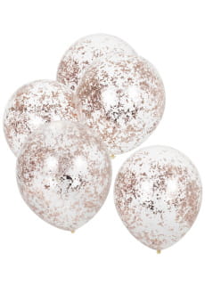 Balony z konfetti rowe zoto (5szt.)