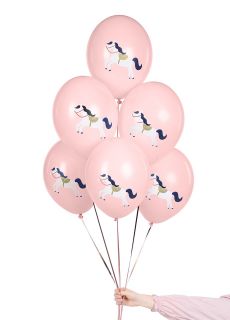 Balony z koniem r�owe (6szt.)