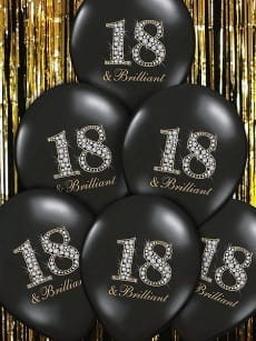 Balony 18-STKA czarne 30cm  (6szt.)