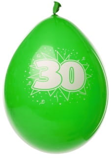 Balony 30 URODZINY (8szt.)