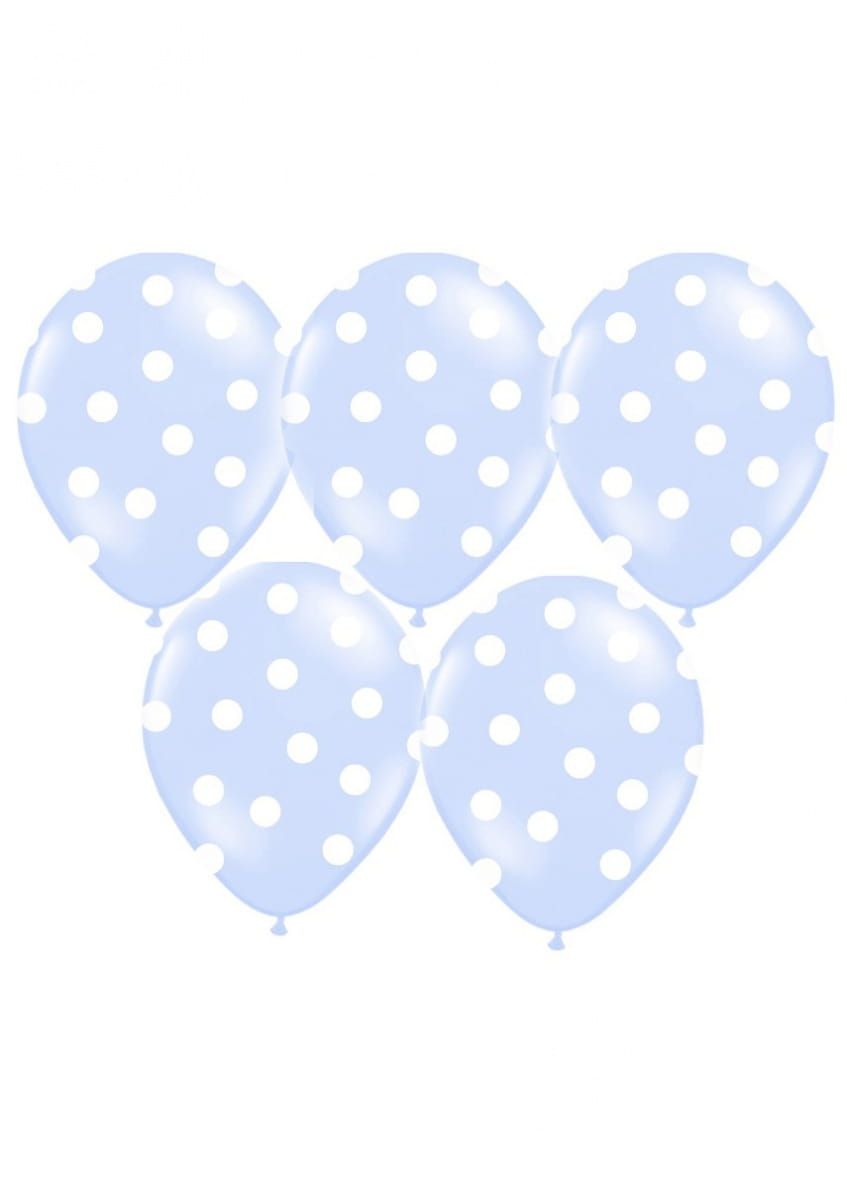 Balony błękitne w białe kropki (50szt.)
