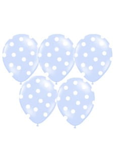 Balony bkitne w biae kropki (50szt.)