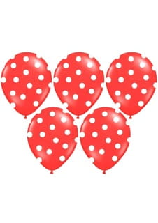 Balony czerwone w biae kropki (50szt.)