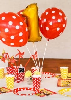 Balony czerwone w biae kropki (50szt.)