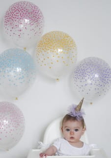 Balony KONFETTI kolorowe pastel (6szt.)