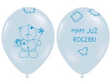 Balony NA ROCZEK dla chopca niebieskie 30cm (6szt.)