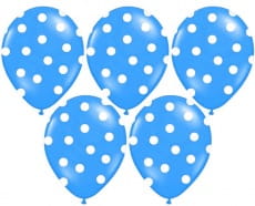 Balony niebieskie w bia�e kropki (50szt.)