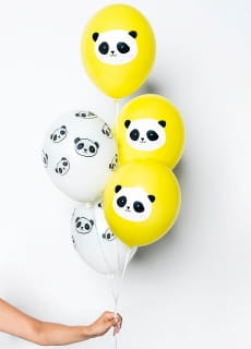 Balony PANDA ��te (5szt.)