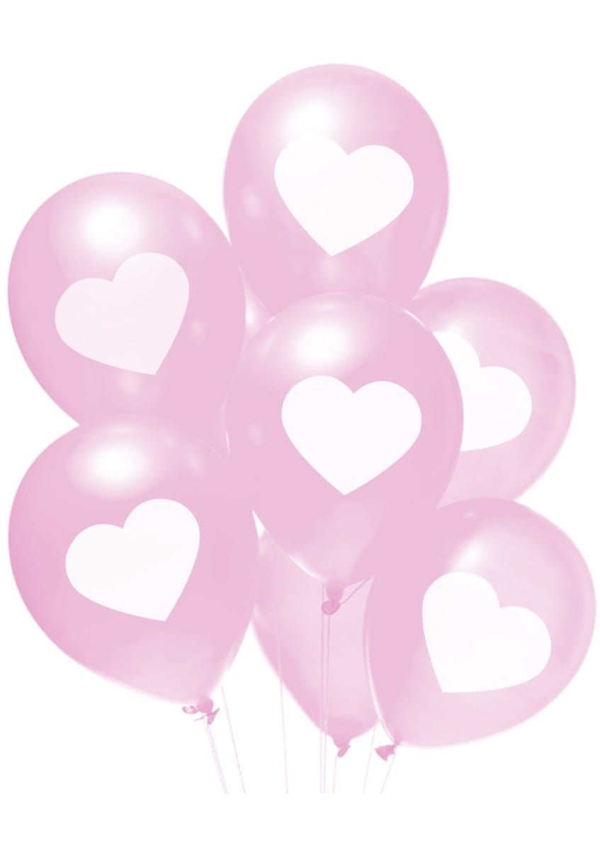 Balony SERCE różowe (5szt.)