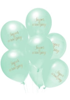 Balony SUPER URODZINY jasnozielone (5szt.)
