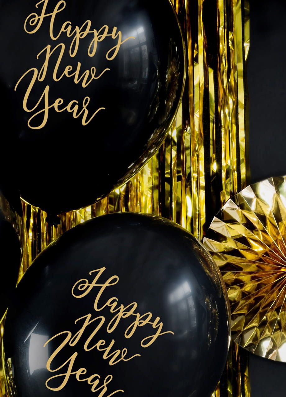 Balony sylwestrowe HAPPY NEW YEAR 30cm (6szt.) 