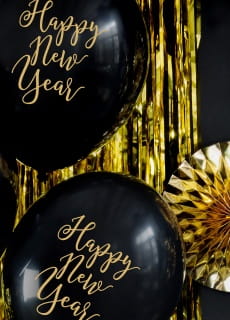 Balony sylwestrowe HAPPY NEW YEAR 30cm (6szt.) 