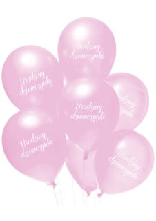 Balony URODZINY DZIEWCZYNKI r�owe (5szt.) balony urodzinowe balony dla dziewczynki r�owe balony