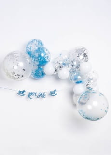 Balony z KONFETTI niebieskim 20cm (5szt.)