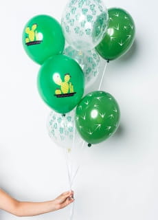 Balony ZIELONE KAKTUSY (5szt.)