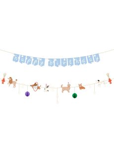 Baner Happy Birthday PIESKI 210 cm dekoracja na urodziny baner urodzinowy girlanda dla dzieci