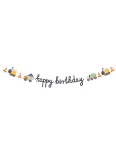 Baner happy birthday POJAZDY BUDOWLANE 2 m
