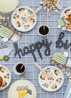 Baner happy birthday POJAZDY BUDOWLANE 2 m
