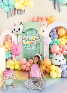 Baner urodzinowy KOCI DOMEK GABI 180x15 cm