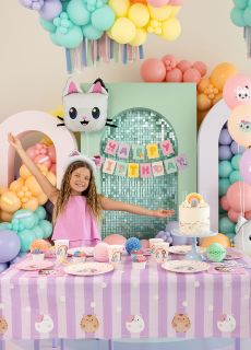Baner urodzinowy KOCI DOMEK GABI 180x15 cm