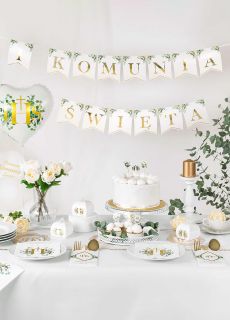 Baner komunijny I KOMUNIA �WI�TA eukaliptus 2.4m
