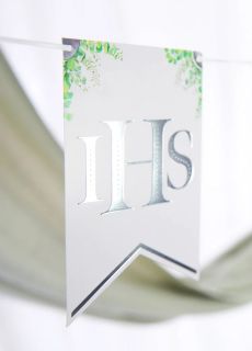 Baner komunijny KOMUNIA �WI�TA srebrny 2.4m