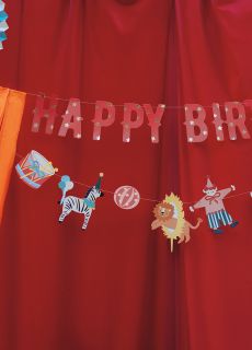 Baner urodzinowy Happy Birthday CYRK (275 cm) baner na urodziny baner urodzinowy dla dziecka