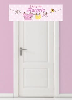 Baner powitalny RӯOWY dekoracje na przywitanie dziecka