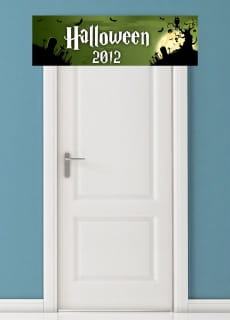 Baner halloween UPIORNY CMENTARZ - 125cm x 38cm
