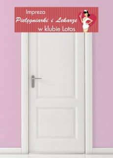 Baner IMPREZA LEKARSKA -125cm x 38cm