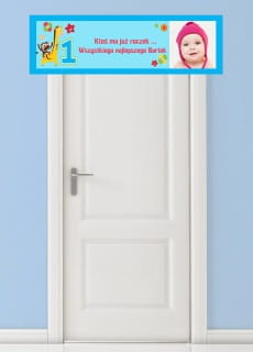 Baner na roczek YRAFA personalizowana dekoracja na roczek