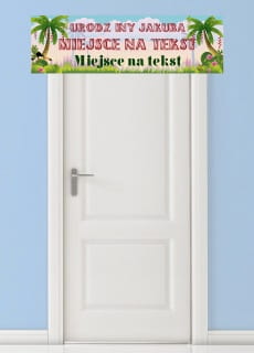 Baner HAWAJSKIE PALMY urodziny w stylu hawajskim - 125cm x 38cm