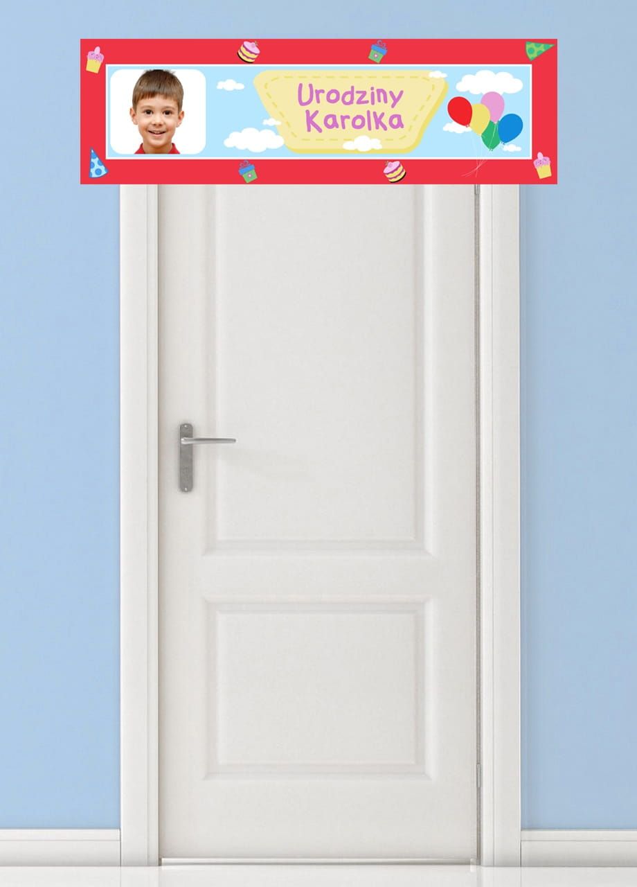 Baner ze zdjciem BALONIKI dekoracja urodzinowa dla dzieci