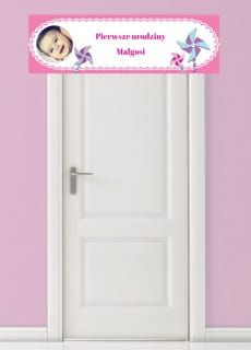 Baner urodzinowy RӯOWE WIATRAKI - 125cm x 38cm