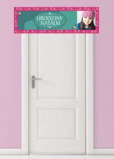 Baner ze zdj�ciem SELEDYNOWE URODZINY - 125cm x 38cm