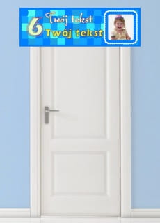 Baner urodzinowy NIEBIESKI ze zdj�ciem - 125x38cm