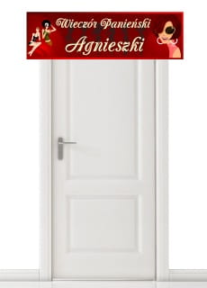 Baner z imieniem na WIECZ�R PANIE�SKI - 38x125cm