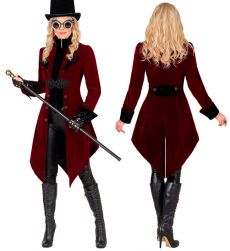 Str�j GOTYCKI aksamitny p�aszcz bordowy - XL gotycki p�aszcz str�j na halloween  przebranie gotyckie str�j damski