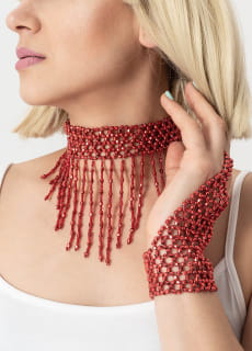 Bransoleta WIELKI GATSBY czerwona