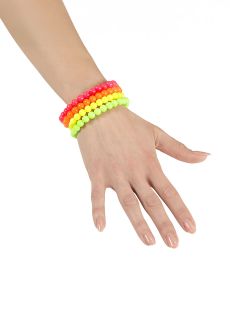 Bransoletki koralikowe NEON bi�uteria lata 80 bi�uteria lata 80 bi�uteria retro dodatki lata 80 bransoletki neonowe